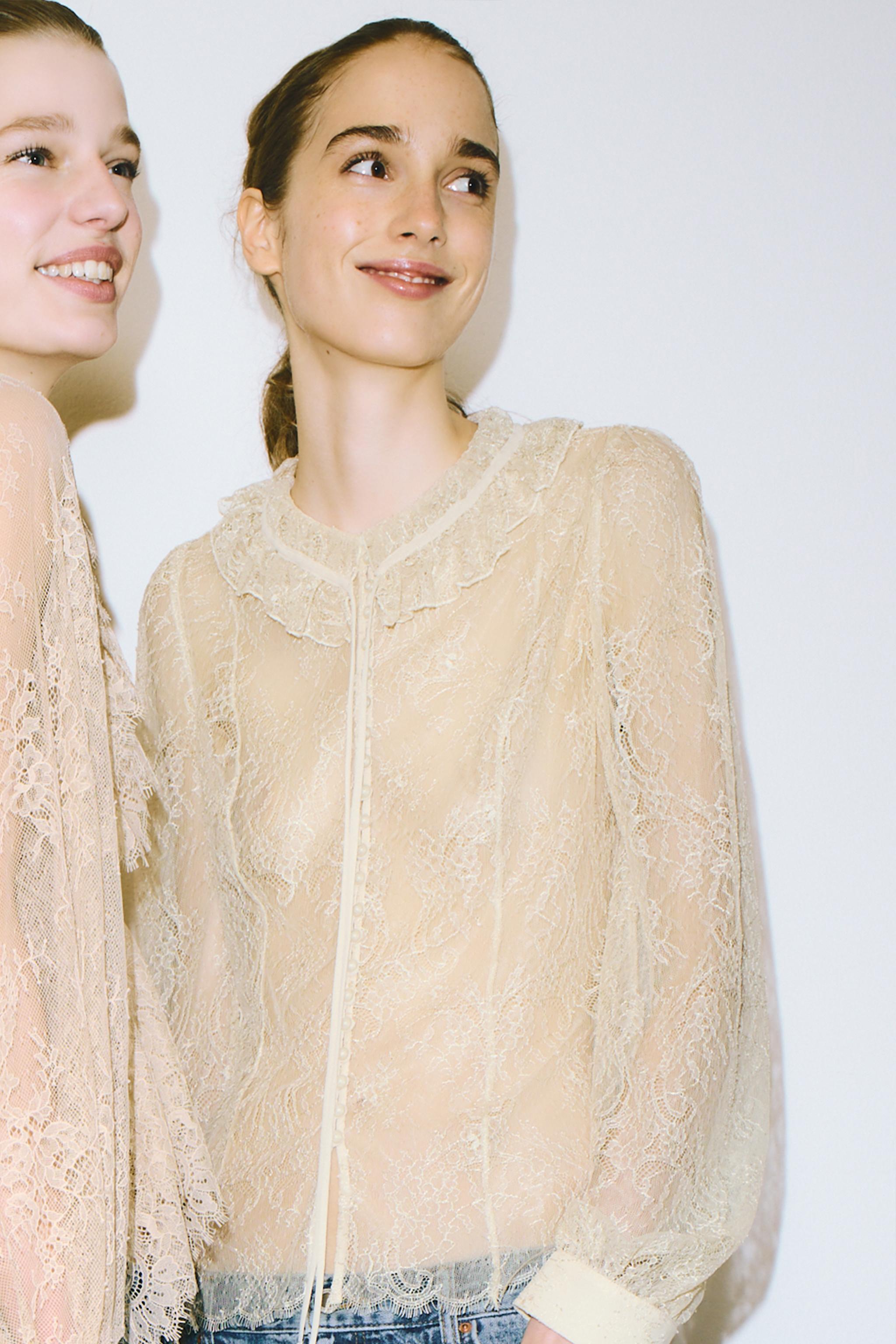 LACE BUTTON SHIRT ZW COLLECTION LIMITED EDITION